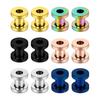 2 ks Vícebarevný ocelový šroubovací ušní plug roztahovák 8g (3 mm) - 1" (25 mm) Rozšiřovač tunelu do ucha