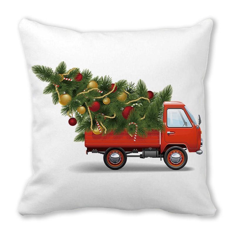 Christmas Decoration Christmas Tree Print Pattern Cushion Cover Home Living Room Sofa Decoration Pillow Pillow Cover 45x45cm
