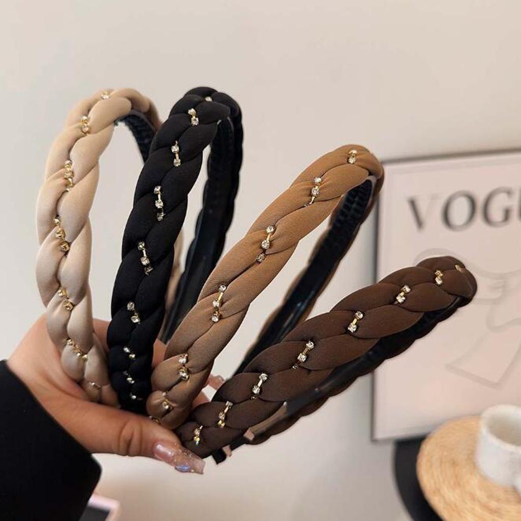 PROLY New Fashion Headband For Women Narrow Side Braided Turban Summer Casual Headwear Girls Hair Accessories