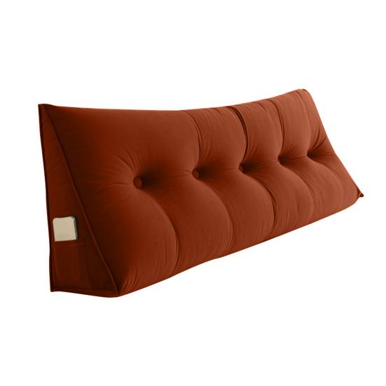 Headboard Backrest Wedge Triangle Pillow With Side Pocket Removable Cover Headboard Wedge