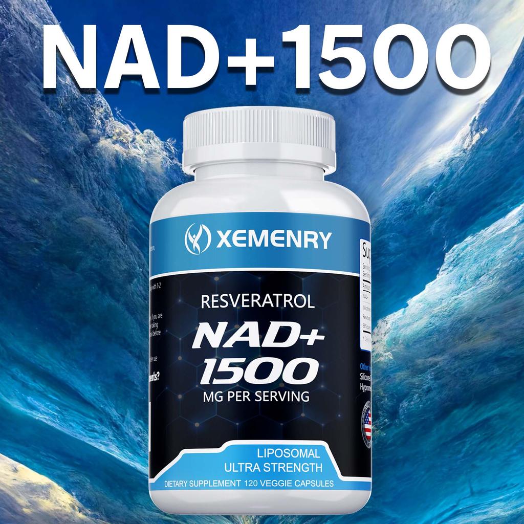 NAD+ Supplement, 1500 Mg - NAD+ Liposome Supplement with Resveratrol, Fortified NAD+ Supplement - Supports Endurance and Healthy Aging