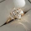 1 Piece of Gold Color Irregular Geometric Synthetic Zircon Ring for Women's Daily Wear Banquet Party Jewelry Gifts