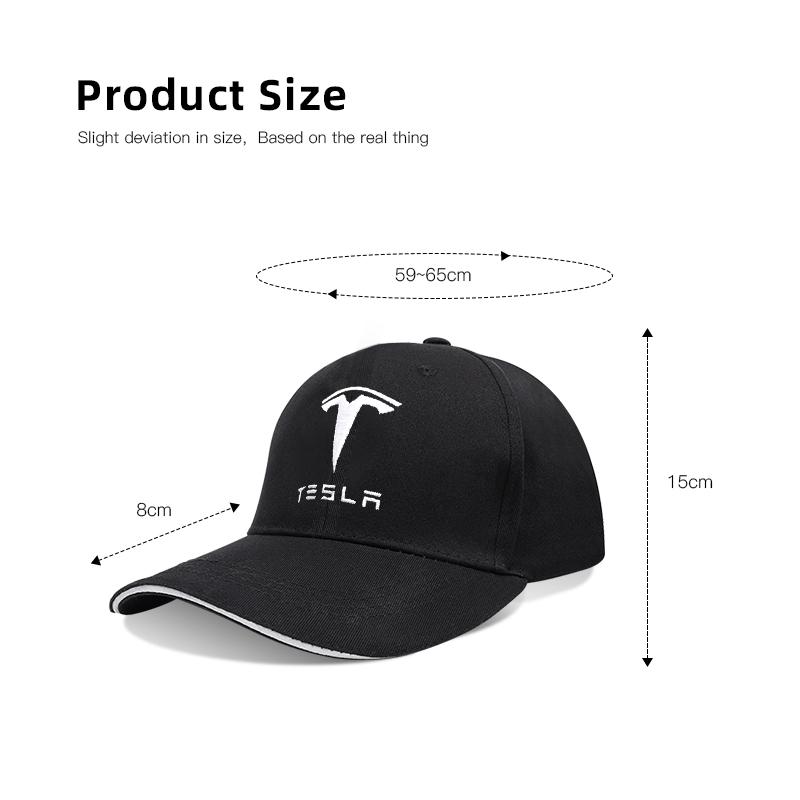 For Tesla Car Emblem Embroidery Snapback Baseball Cap Spring And Autumn Outdoor Adjustable Auto Logo Casual Hats Sunscreen Hat