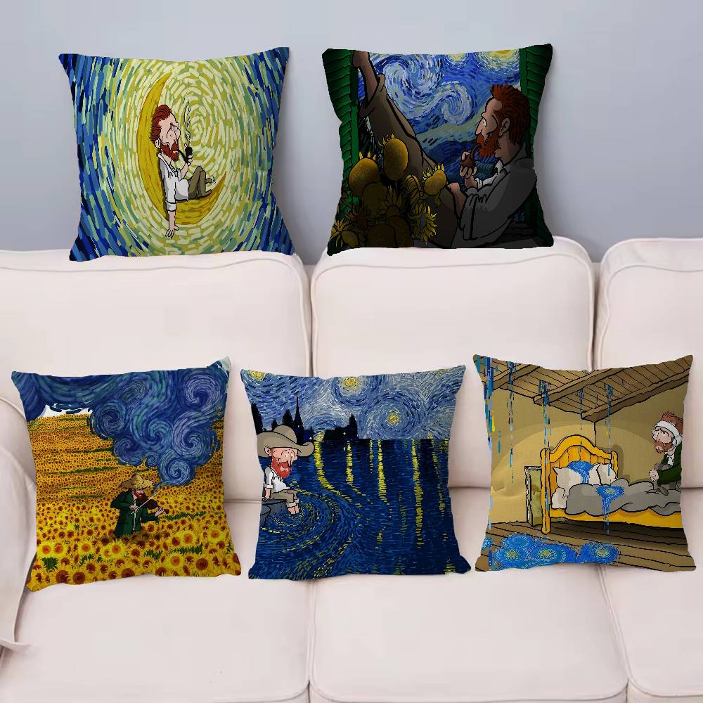 Painter Van Gogh Cushion Cover Pillow Cover Decor Pillowcase Printed Cushion Case For Couch