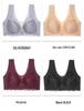 Plus Size Front-Opening Lace Wireless Push-Up Seamless Vest Bra for Women