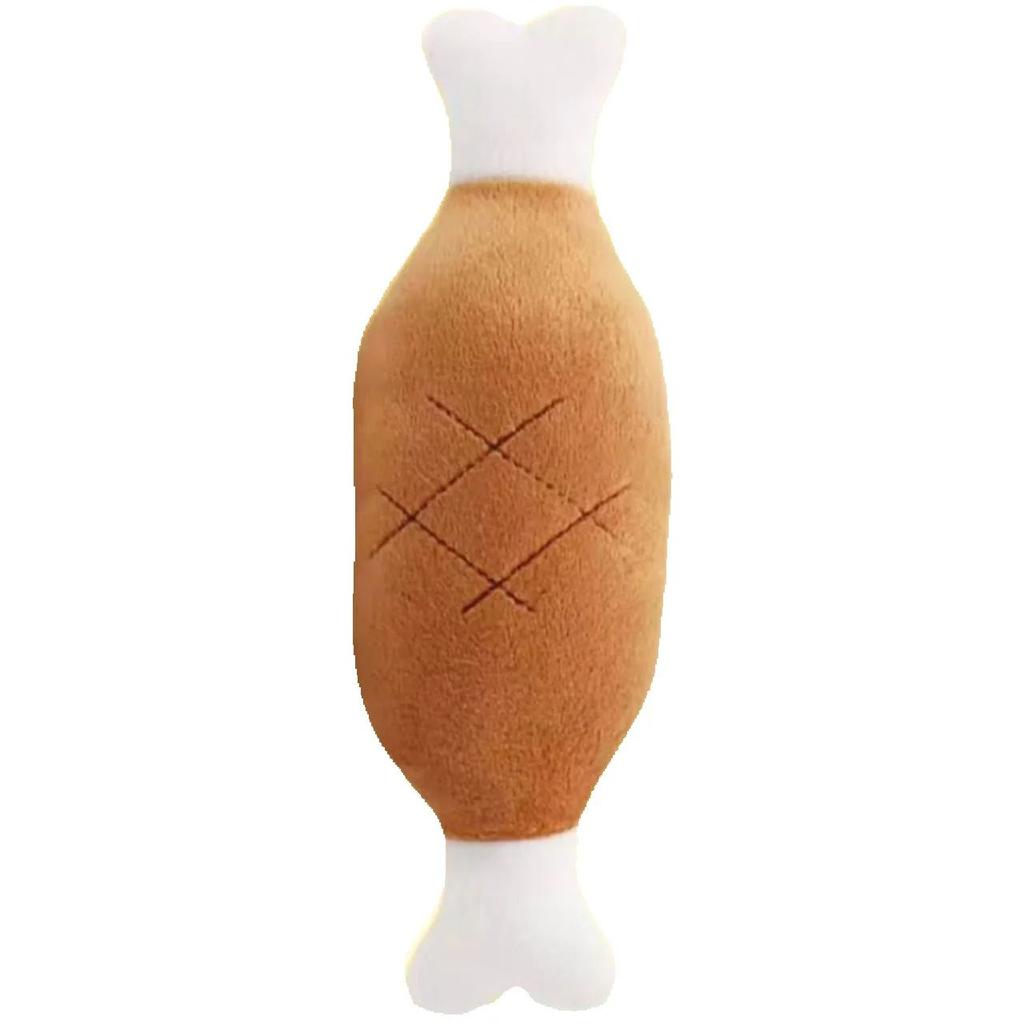 Pet cat and dog plush squeaky toy cute carrot toy chicken leg toy plush teething chew-resistant boredom relief self-play toy
