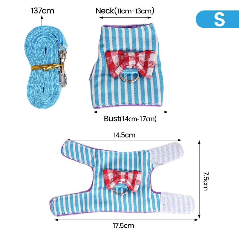 Hamster Small Pet Harness Rabbit Bowtie Striped Star Harness Vest Traction Rope Ferret Guinea Pig Hamster Chest Strap