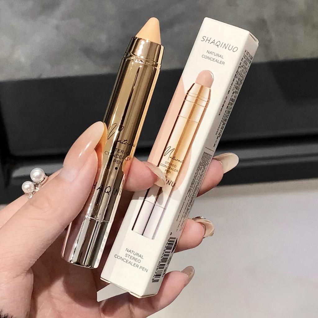 Caneta corretiva facial de longa duração, corretivo para olheiras, corretivo de contorno, bastão de alto brilho, iluminador, maquiagem cosmética para o rosto