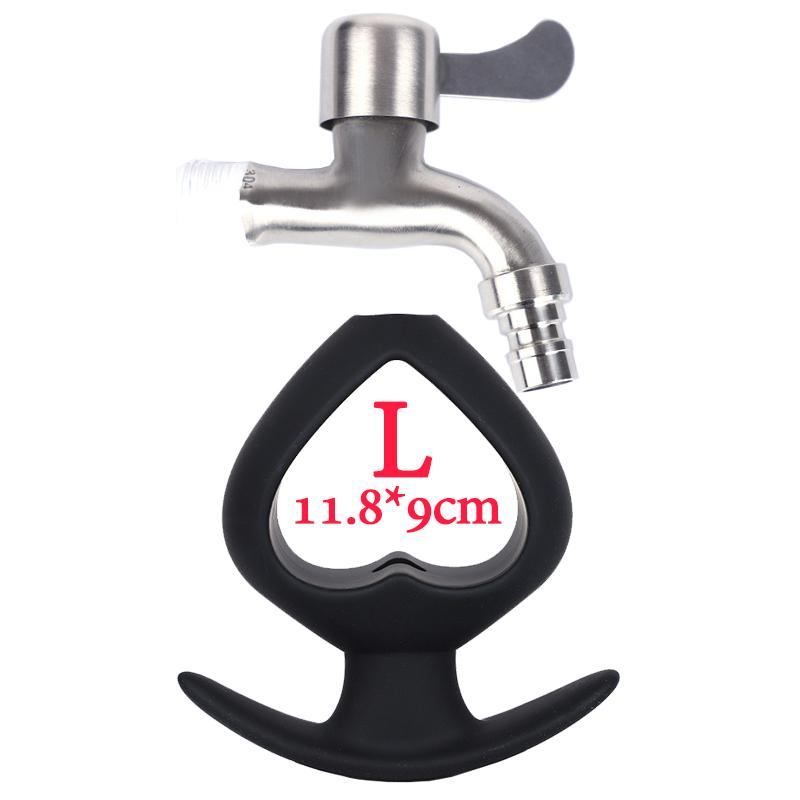 Hohler Analplug mit Wasserhahn zum Waschen des Anus, Vaginalreinigung, Einlaufdildo, XL-Sexspielzeug, Silikon-Buttplug, kabellos