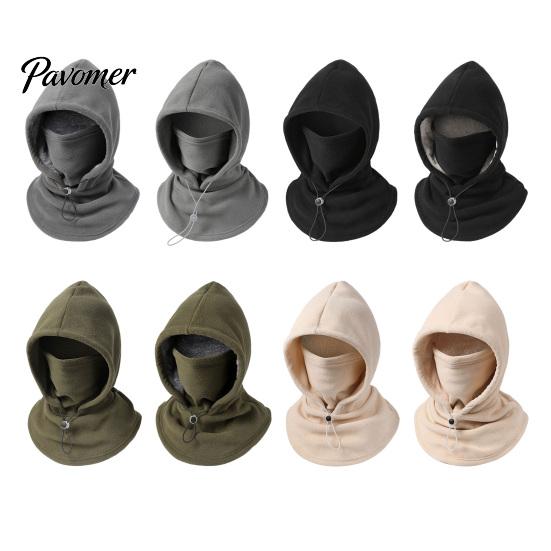 Winter Face Mask Unisex Flannel Balaclava with Drawstring, Warm Ski Hat, Fleece Lined Windproof Cold Season Travel Accessory Neck Warmer for