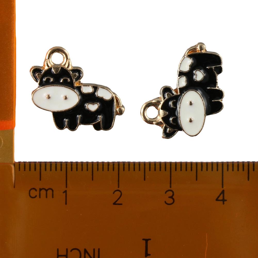 60 Pezzi 60 Pezzi Animali Lega Smalto Ciondoli Fai da Te Mucca Charms Orecchino