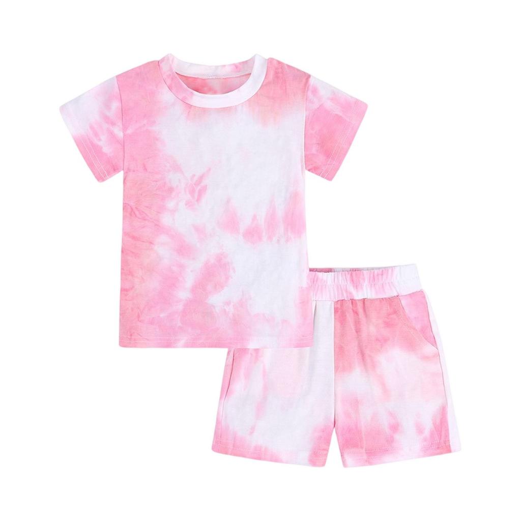 Kids' Tie-Dye  Set - Short Sleeve & Shorts 2-Piece Outfit