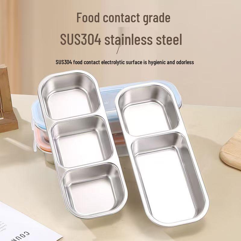 304 Stainless Steel Compartmented Lunch Box for Portion Control and Weight Loss