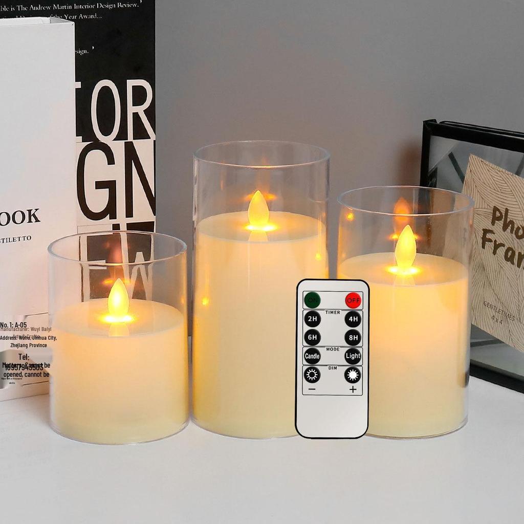 Acryl LED Kerze mit flackernder Flamme und Tassen-Atmosphäre