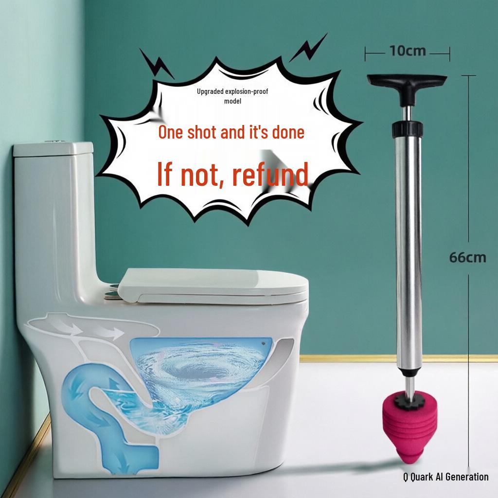 QuickClear Toilet Unclogger - Drain & Pipe Suction Tool