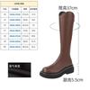 Thick-soled knight boots women's new spring and autumn single boots thin boots high boots but knee boots increase in height
