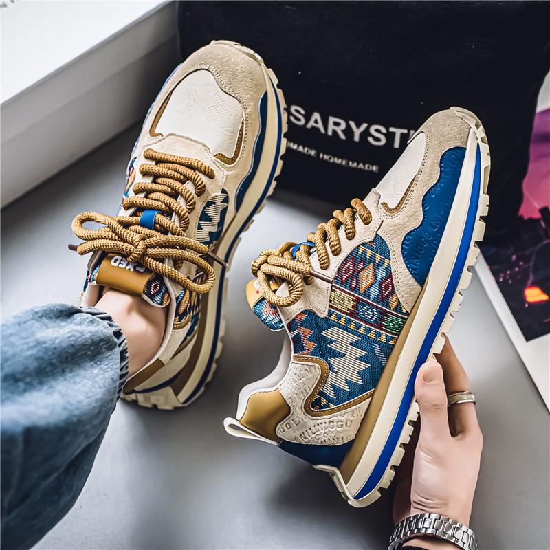 European Station Men's Shoes Winter Velvet Warm Internet Celebrity Explosion High Sense Leisure Sports Men's Dad Forrest Gump Tide Shoes