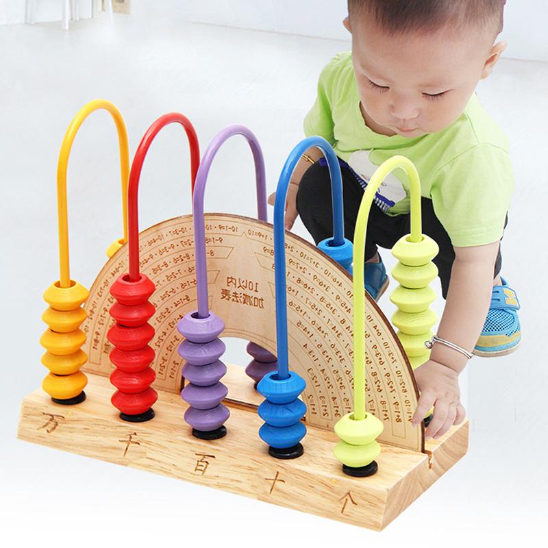 Buy Creative Wooden Abacus Counting Number Beads Frame Baby Kids Maths ...