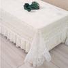 Mantel de Encaje Poliéster Premium Encaje Floral Vintage Superposición con Borde de Flecos, Mantel Rectangular Hecho a Máquina para Bodas Fiestas Rústicas al Aire Libre