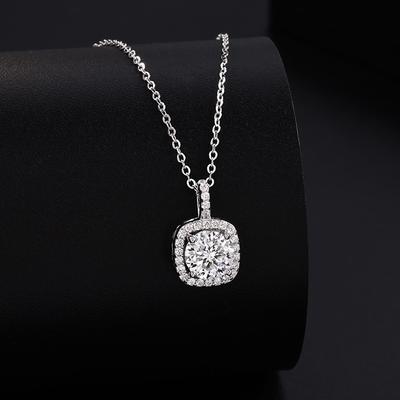 Korean Version of Light Luxury Micro-inlaid Super Flash Moissanite Pendant, Advanced Design Sense, Creative Temperament, Collarbone Chain