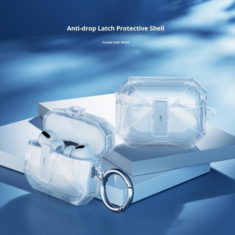 Clear Protective Case For Pods Pro3 Secure Lock Design Includes Keychain Set Easy Cleaning