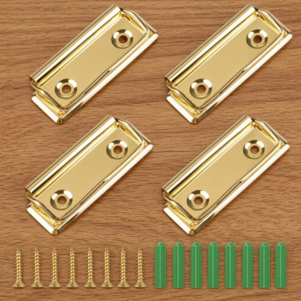4 Pieces Wall Clip with Screws and Anchors Spring Loaded Tapestry Clamp Metal