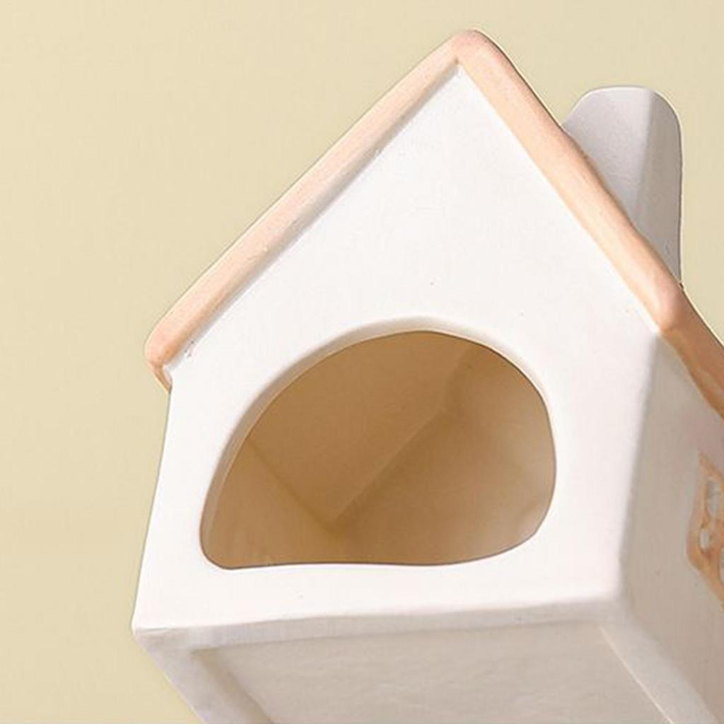 Tea Candle Holder Stand House Shape Tea Candle Holder For Desk Ceramic Decoration European Home Statue For Dining Meditation