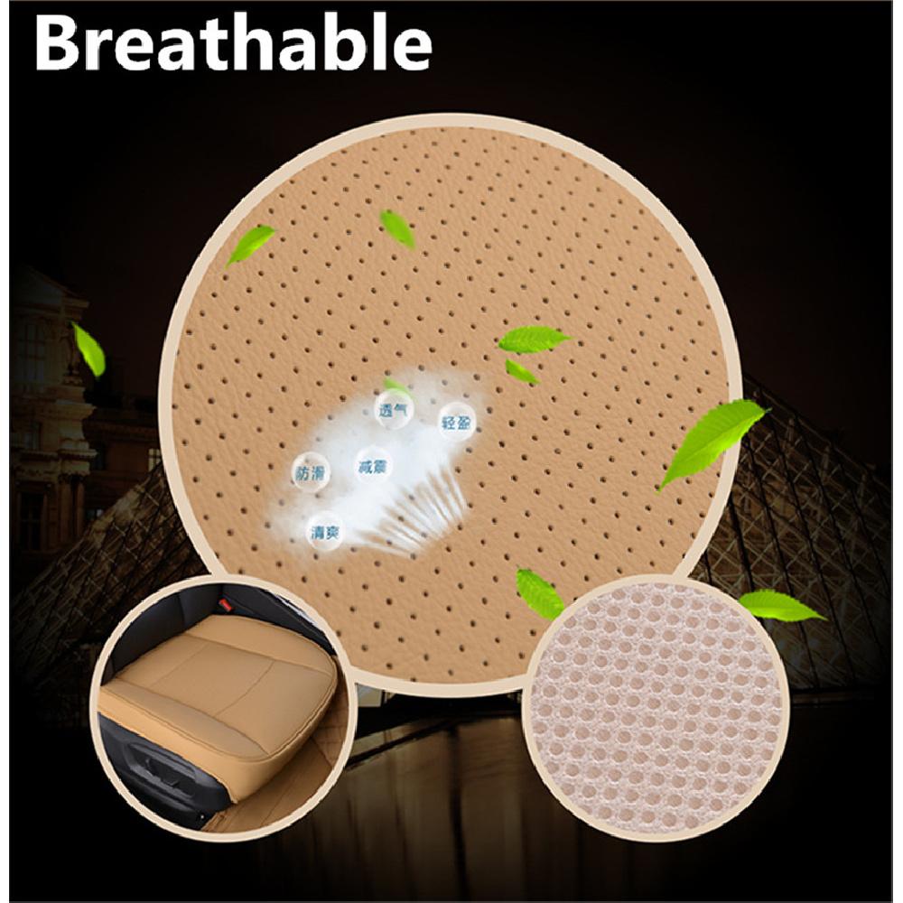 1X Universal Beige Pu Leather Deluxe Car Front Chair Cover Seat Cushion Pad Usa