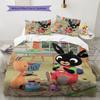 Bing Pattern Bedding,Quilt Set Quilt Cover Pillowcase Home Birthday Gift(1 * Duvet Cover + 2 * Pillowcase, Without Core)
