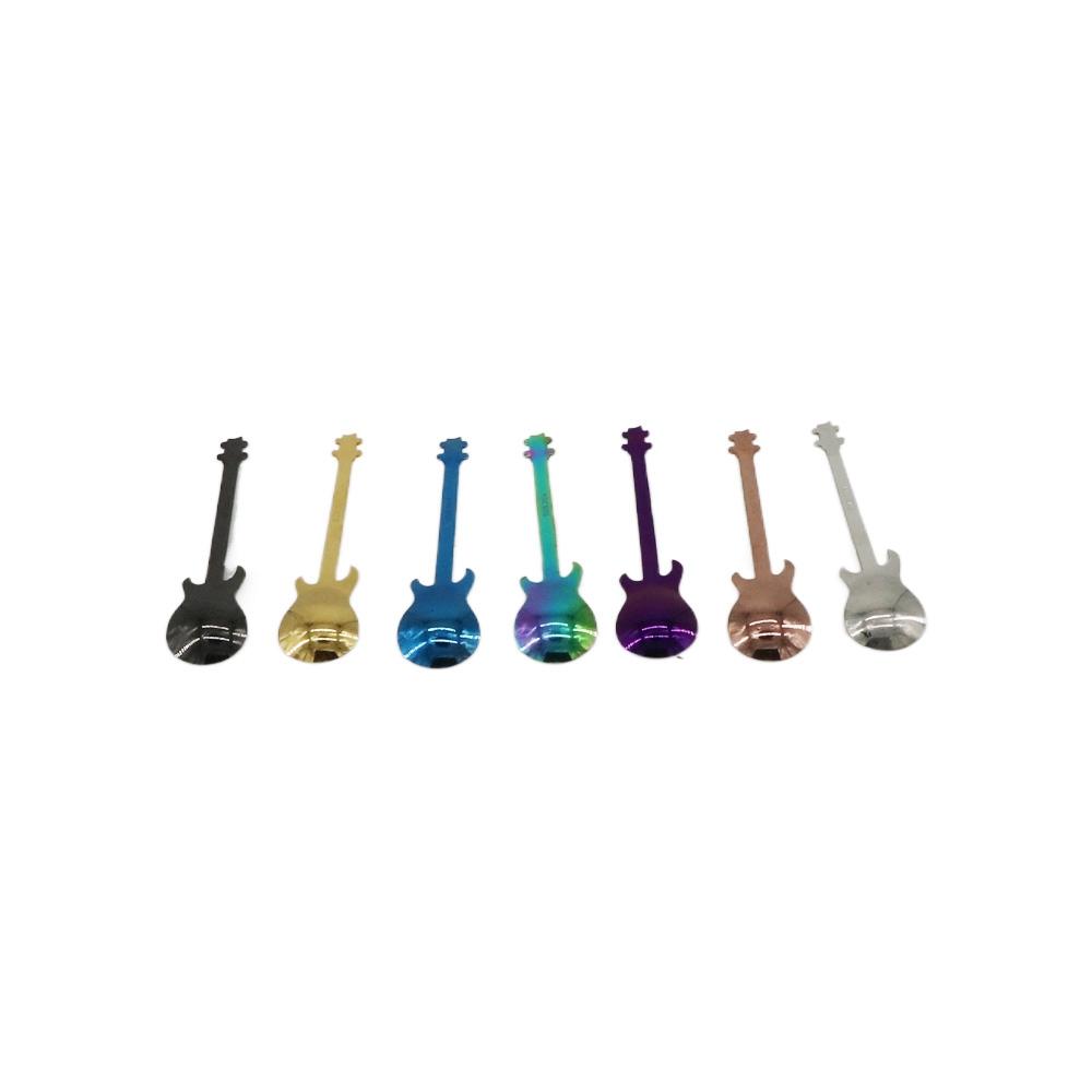 Sugar Dessert Ice Cream Guitar Shaped Stirring Black Coffee Spoon Flatware Teaspoon Drinking Tool