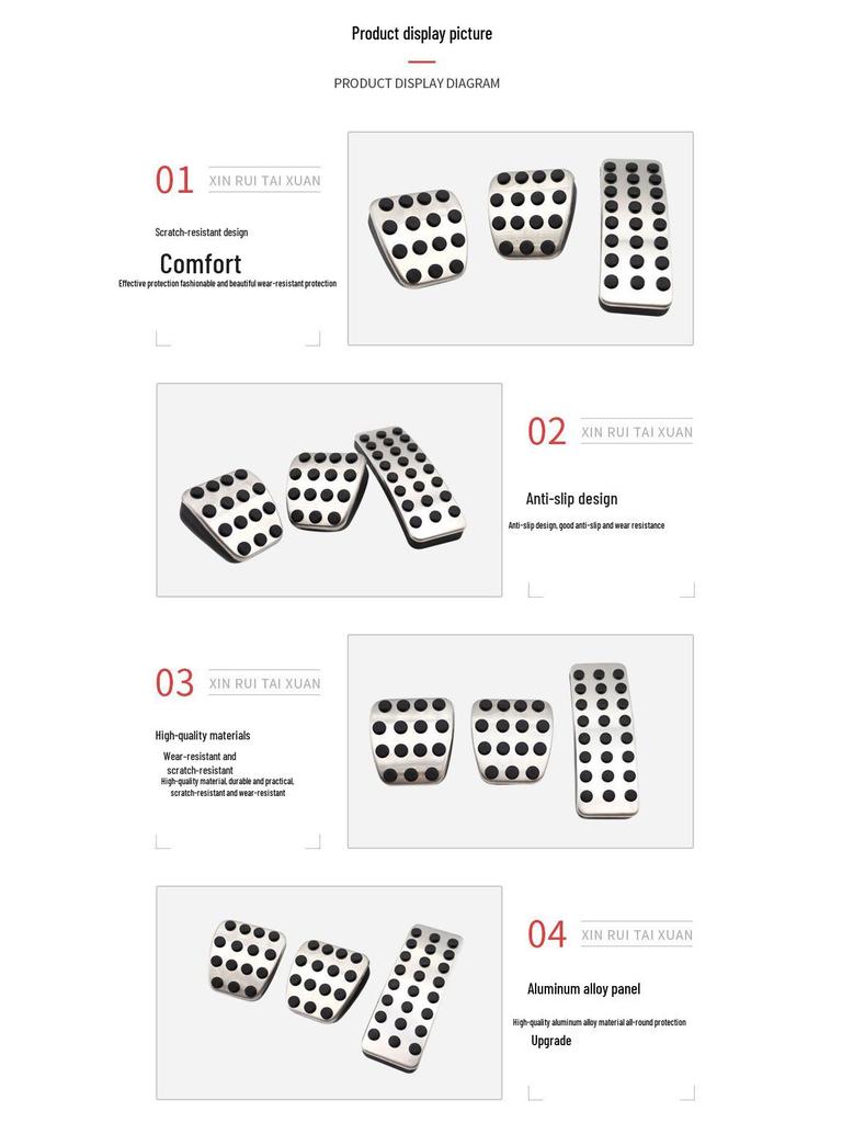 Non-Slip Pedal Covers for Mercedes A/B-Class Accelerator & Brake