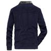 Autumn and Winter Men's Fleece Jacket Youth Corduroy Top Lapel Casual Jacket Men's Cotton-padded Clothes
