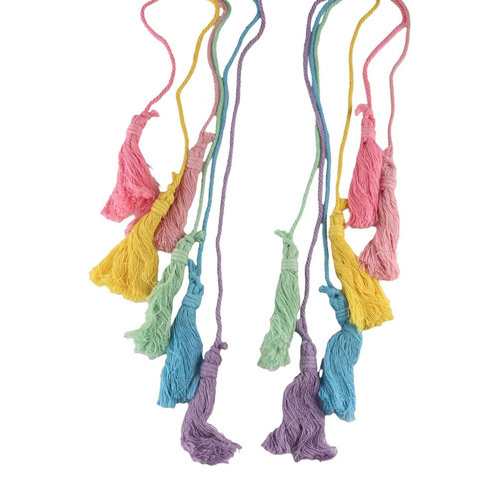 Hand-woven Weaving Rainbow Hangings Cotton Rope Bedroom Pendant Tassel Tapestry  Children's Room