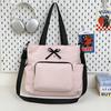 Schoolbag Ballet Style Bow Backpack Korean Version Niche Versatile Shoulder Bag Student Backpack Japanese Simple Solid Color Schoolbag