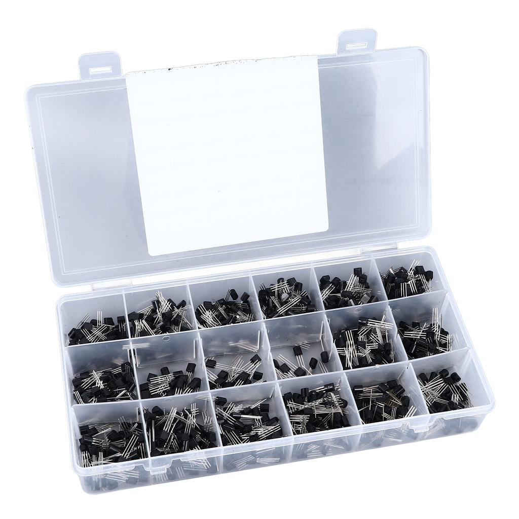 900Pcs Transistor 18 Types Diode Triode Semiconductor Switch Low Power Assortment Set Kit