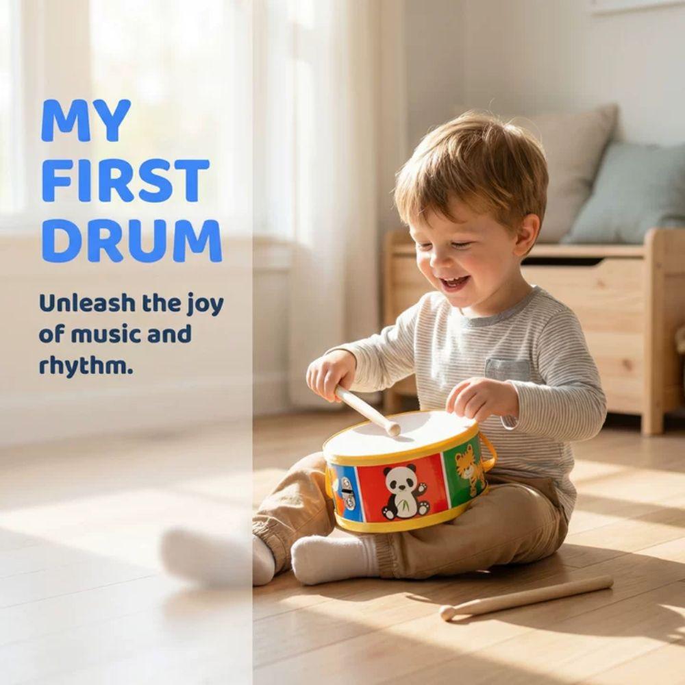 Double Sided Instrument Hand Drum Toys Wood Kids Drum Toys Birthday Christmas Holiday