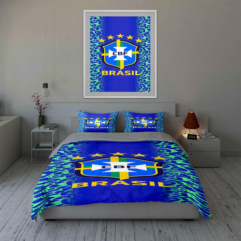 Brazilian Football Confederation logo. Bedding sets Duvet cover sets Duvet covers Pillowcases(1 * Duvet Cover 2 * Pillowcases, without duvet insert)