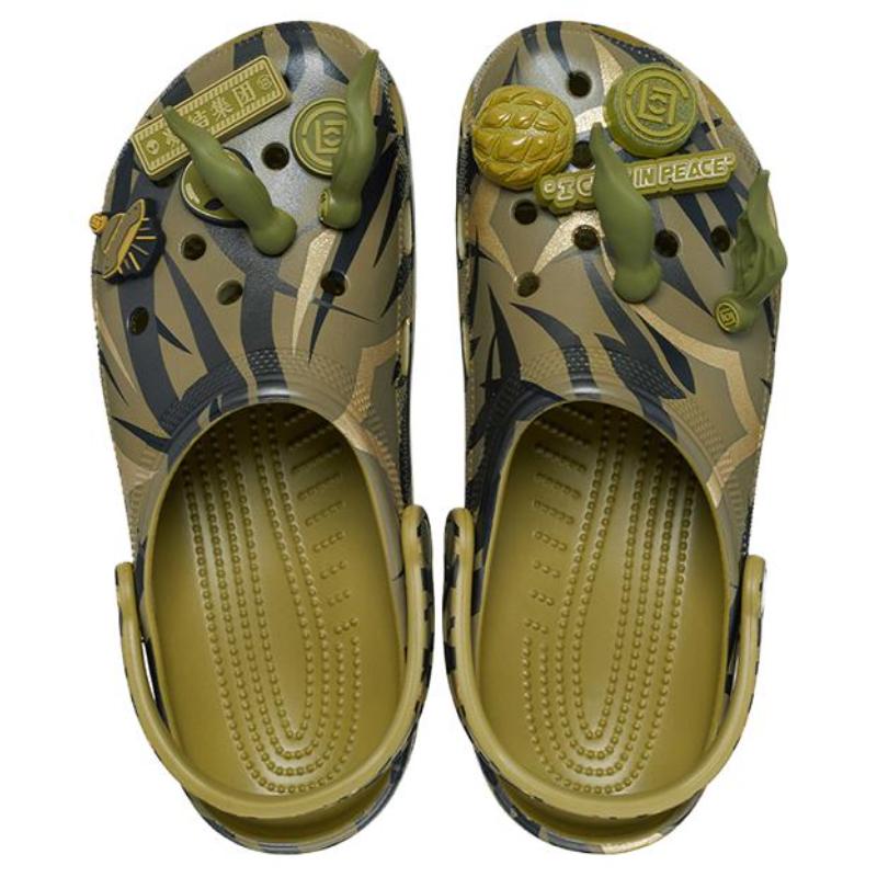 CLOT X Crocs EVA Comfortable Versatile Hole Shoes Unisex Army Green Unisex