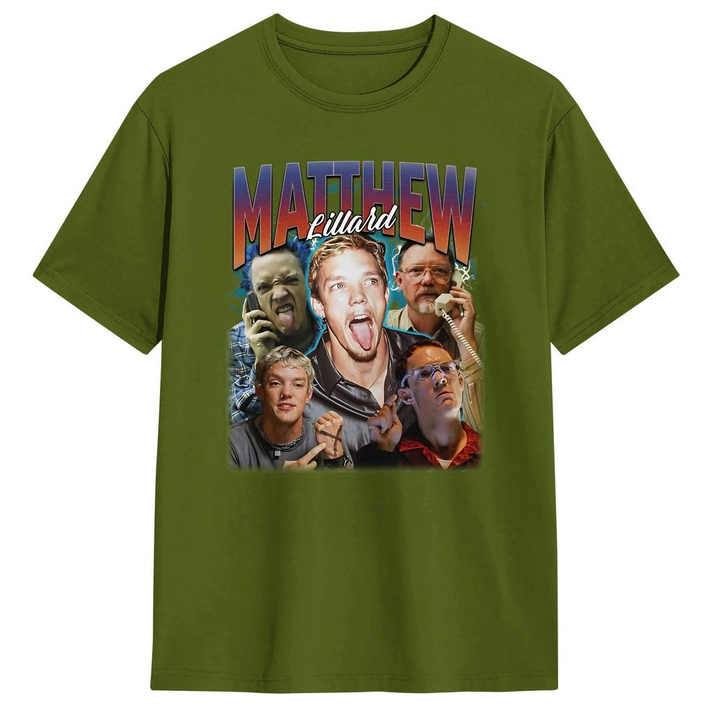 Oversize T-shirt Letni Matthew Lillard Koszulki Rekreacyjne Bawełniany T-shirt dla Unisex YK Zabawny Top z Krótkim Rękawem Koszulki