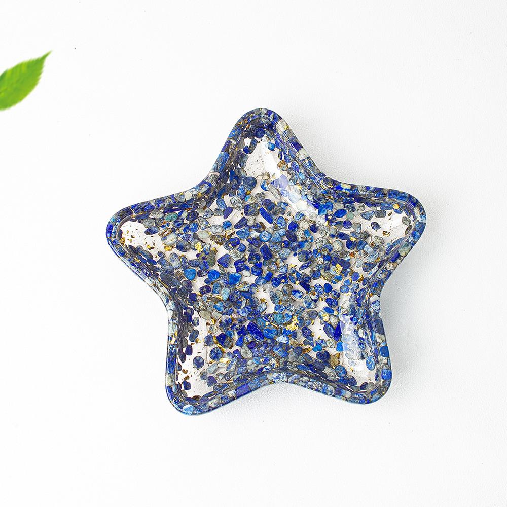 Crystal Gemstone Star Shape Storage Box With Geometric Design For Home Decor And Gifts