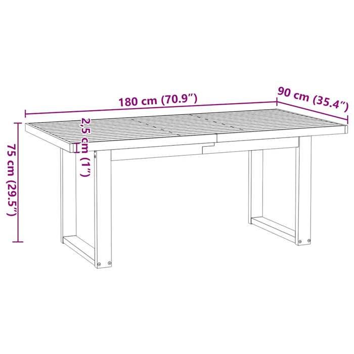 VidaXL Table à manger NOAIN pieds en forme de U 180x90x75cm massif pin, table de salle à manger, table de dîner, table de 3328259