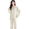 YINSLEEP Women's Pajamas, 100% Pure Cotton, Spring And Autumn Style, 2026 New Collection, with Chest Pads, Plus Size, Thin, Cardigan Loungewear Set
