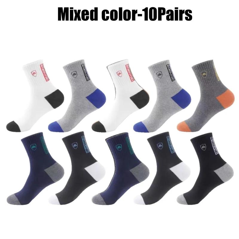 Men Mid Calf Socks Anti Odor Moisture Wicking All Season Cotton Socks Korean Trend Versatile Autumn Winter Men Sports Socks