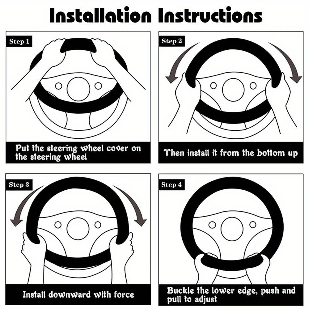 Capa de Volante Fofa Rosa Claro Antiderrapante Ajuste Universal Acessório Interior de Carro com Empunhadura Estilosa