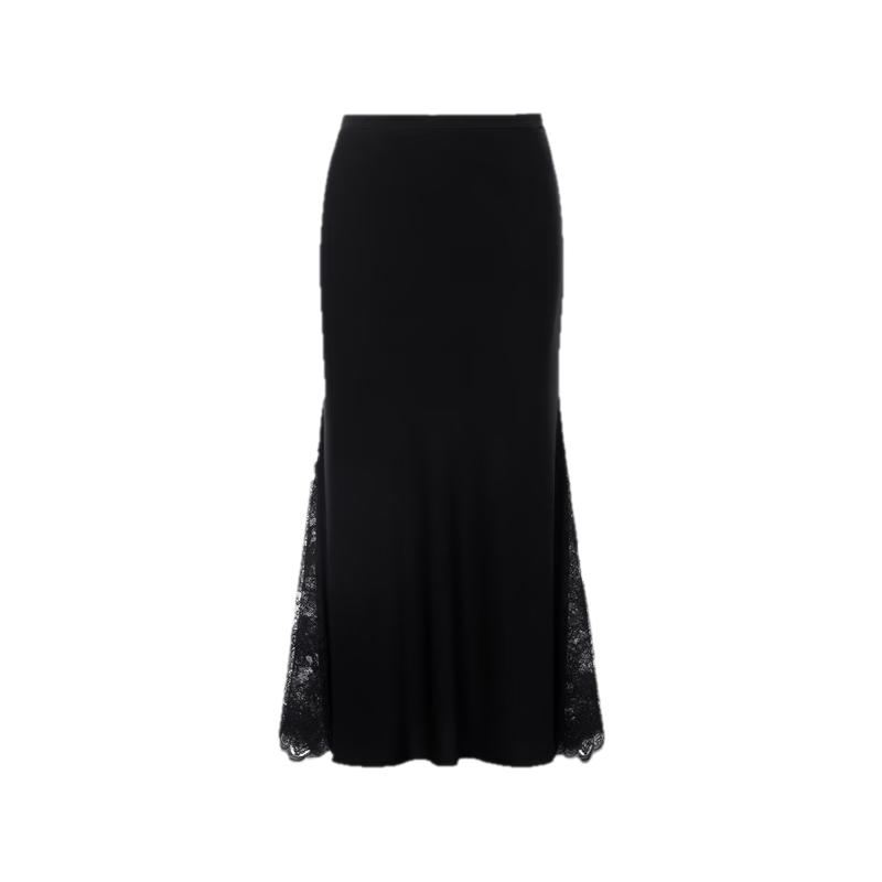 Lancy Acetate Retro Elegant Lace Patchwork Half Skirt XL