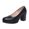 6cm Small Size 32-43 Shallow Formal Dress Shoes Women Pumps 2025 Black Med Block Heels Shoes Platform for Office Court Work Mom