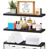 Stylish Bathroom Storage Shelf Wood Floating Storage Solution Portable Wall Mounted Over Toilet for Daily Use