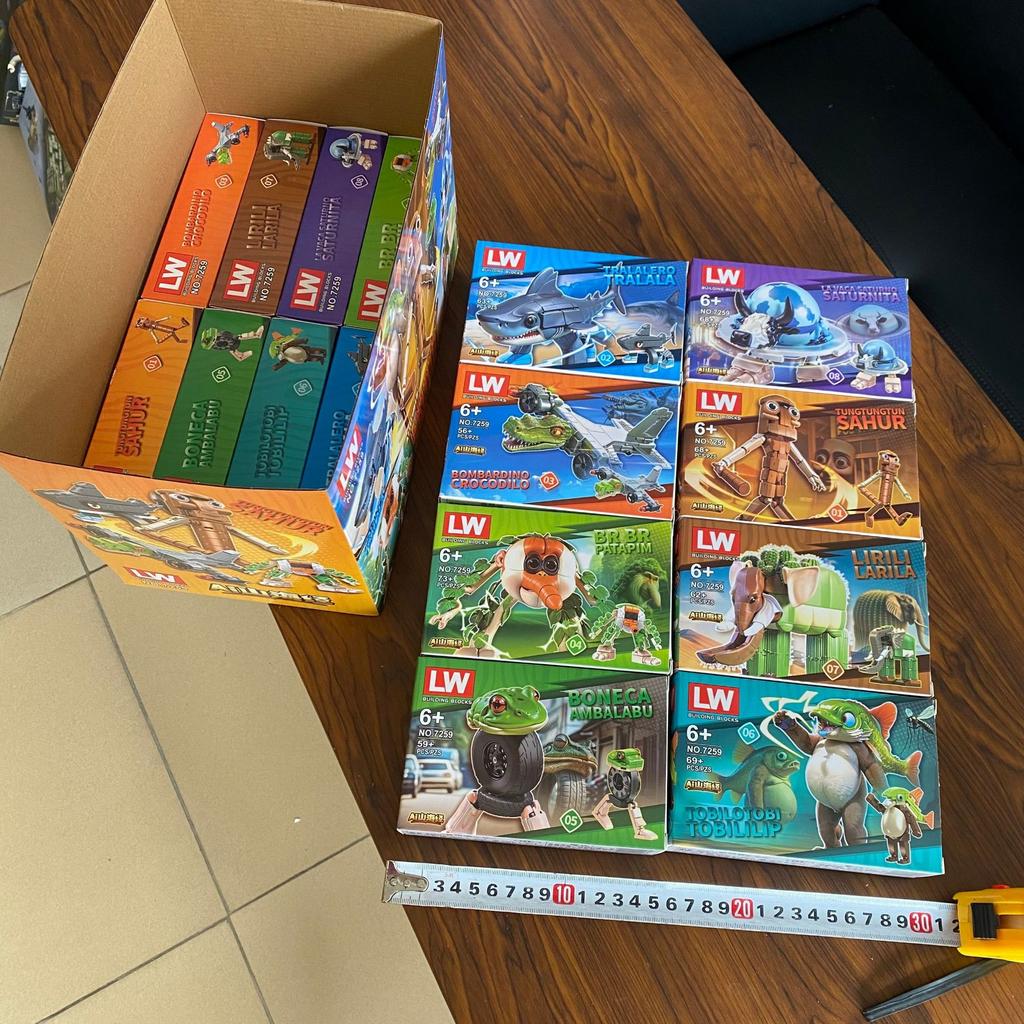 Tung Tung Sahur Figure Block Toy Tralalero TralalaLiriLi LarllaBoneca Ambalam Figure Toys Building Blocks Blind Box Gift
