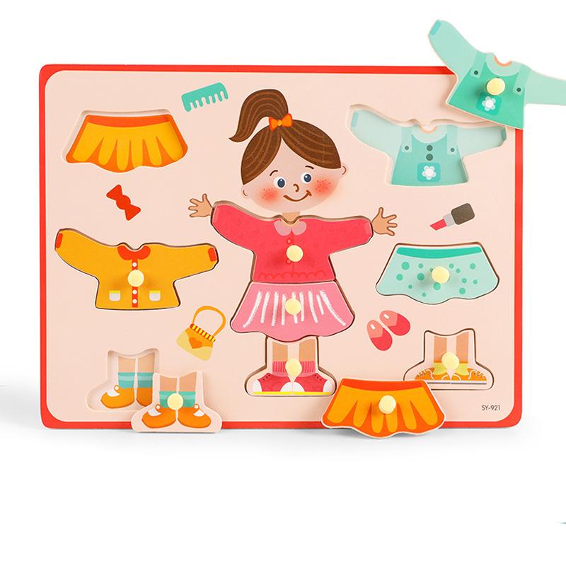 Baby 3D Wooden Puzzles Board Cartoon Animal Traffic Wood Puzzle Toys Cognitive Matching Grip Board Game Educational Toys Gifts