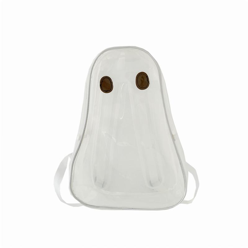 

Unisex Backpack Ghost Backpack Young Boys Girls Trend Funny Personality Transparent PVC Book Bag Teen Clear Knapsack 23cm12cm42cm